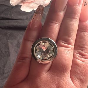 Large round Diamond disk ring